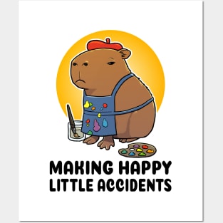 Making happy little accidents Capybara Artist Painter Posters and Art